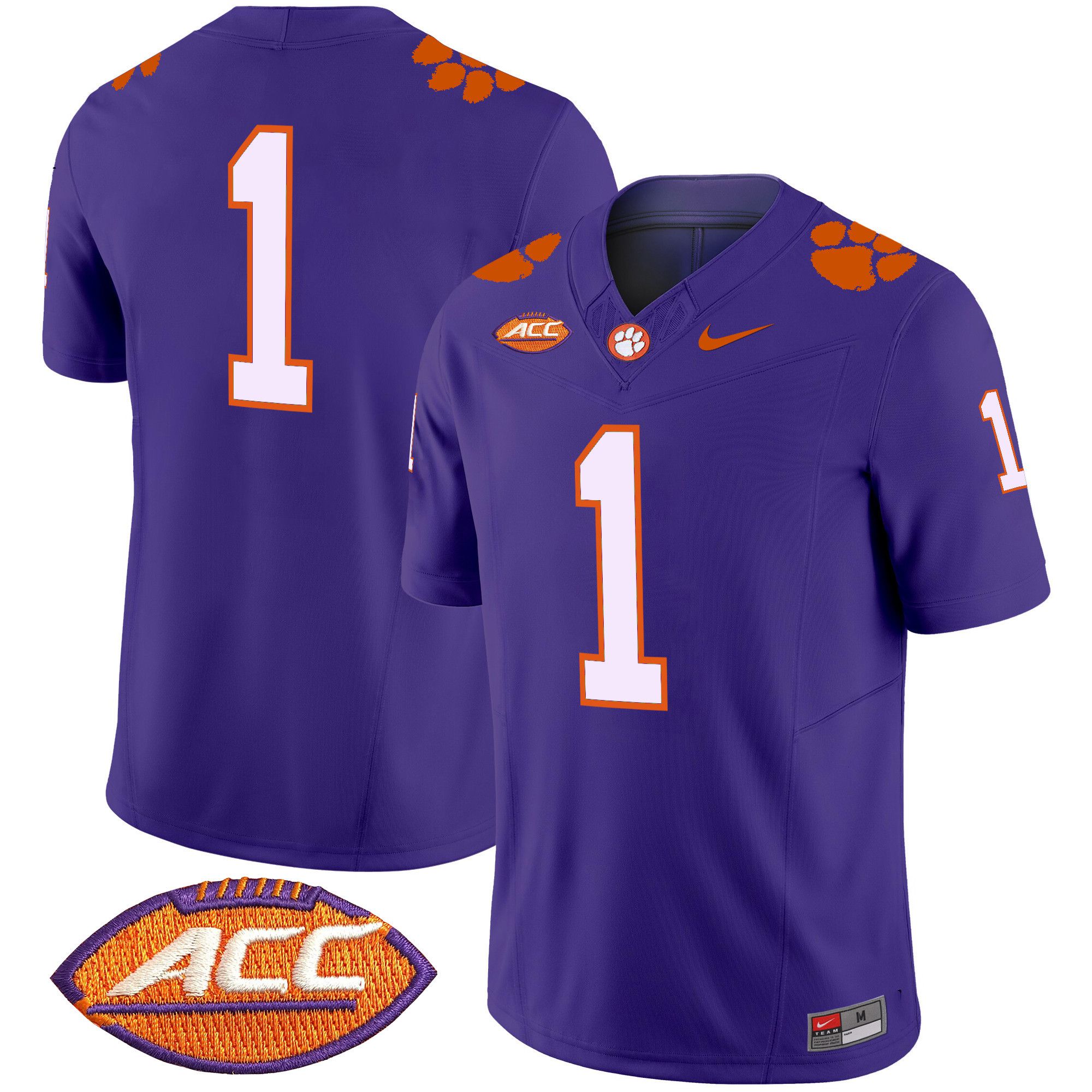 Men Clemson Tigers #1 No Name Purple 2024 Nike Vapor Limited NCAA Jersey->indianapolis colts->NFL Jersey